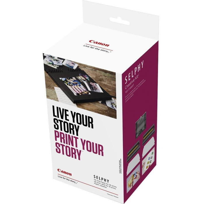 Комплект Расходных Материалов Canon Selphy creative kit: бумага 54x86mm 36шт.; наклейки 54x86mm 36шт.+ кассета под бумагу 54x84mm (PCC-CP400/KC36/IP18IL) 6202B005 (6202B001;7739A001;7740A001)