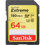 Карта памяти SanDisk 64GB SDXC C10 UHS-I U3 R150/W60MB/s Extreme