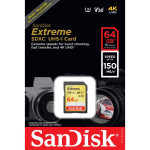 Карта памяти SanDisk 64GB SDXC C10 UHS-I U3 R150/W60MB/s Extreme