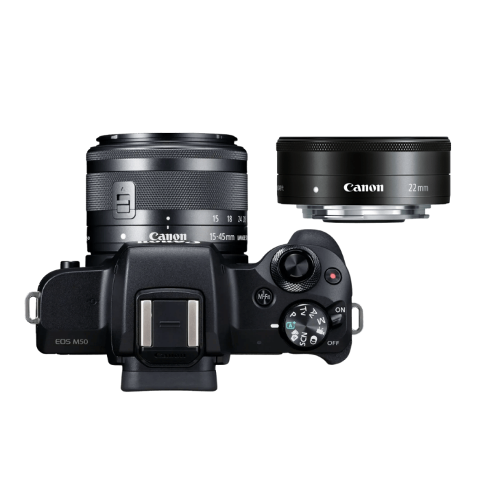 Цифровая фотокамера Canon EOS M50 Kit + 15-45 IS STM + 22 STM Double Black