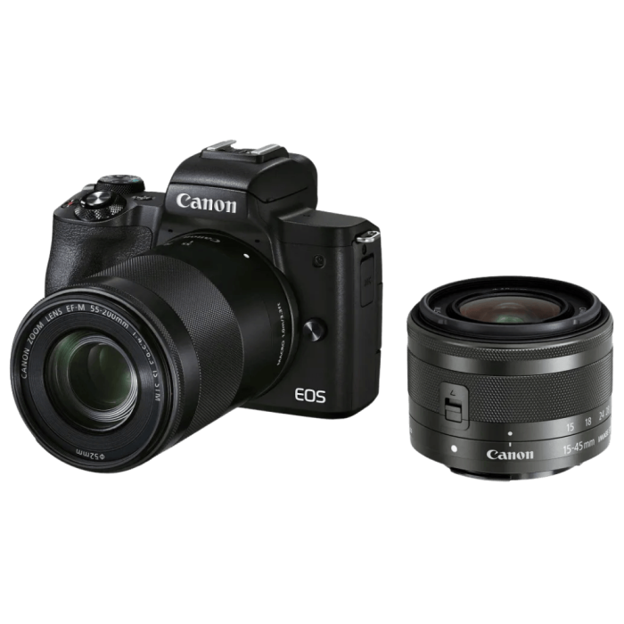 Цифровая фотокамера Canon EOS M50 Mark II Kit + 15-45 IS STM + 55-200 IS STM Black