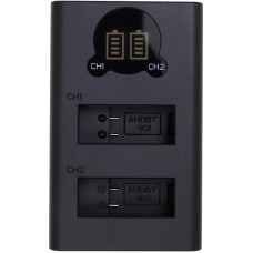 Зарядное устройство с дисплеем PowerPlant GoPro DL-AHDBT901 для двух аккумуляторов