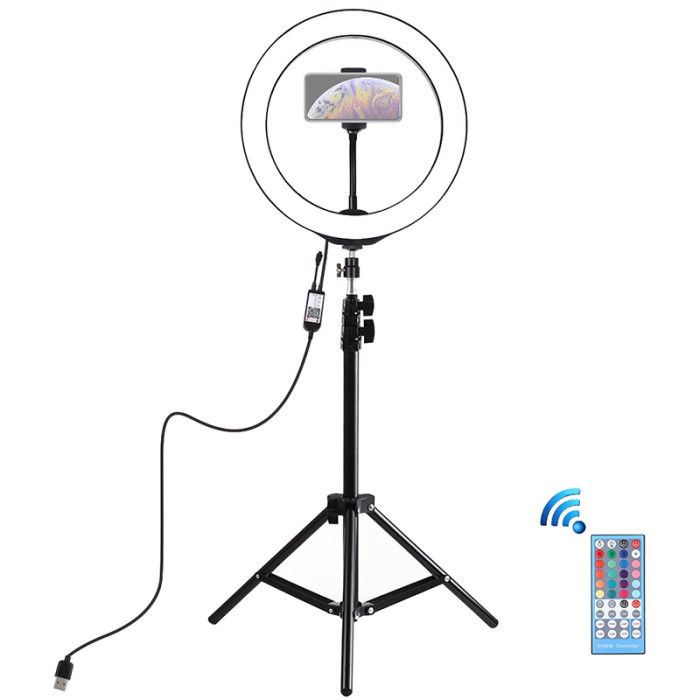 Кольцевая USB RGBW LED лампа Puluz PKT3043 10