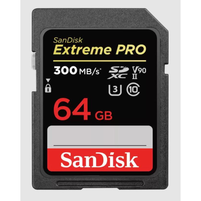 Карта пам'яті SanDisk SD   64GB C10 UHS-II U3 R300/W260MB/s Extreme Pro V90