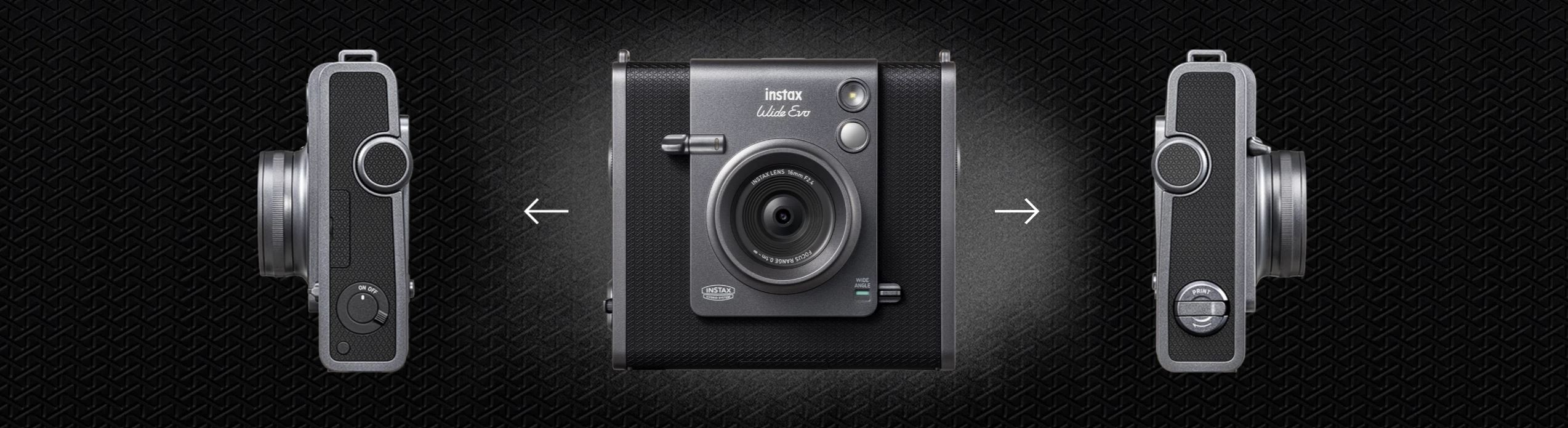 Instax Wide Evo Black вид спереди
